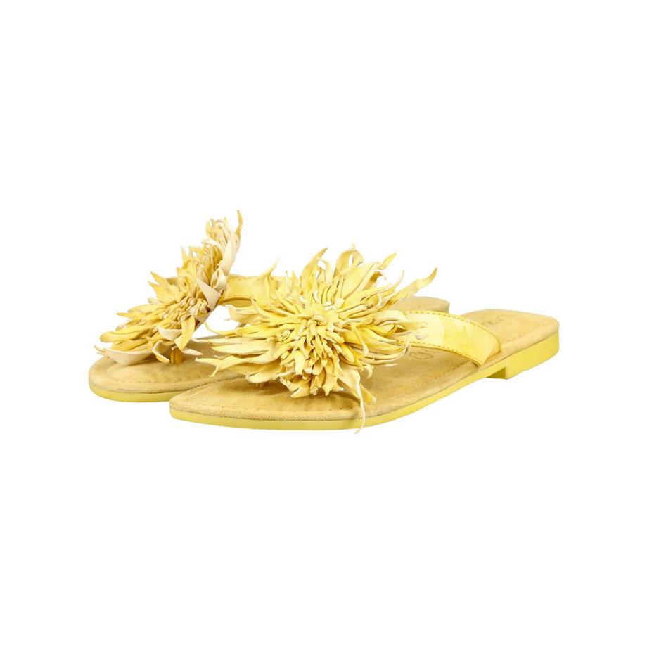 Lazamani Sandali con cinghia tra le dita e fiore decorativo  