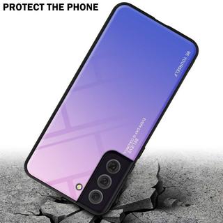 Cadorabo  Housse compatible avec Samsung Galaxy S22 PLUS - Coque de protection bicolore en silicone TPU et dos en verre trempé 