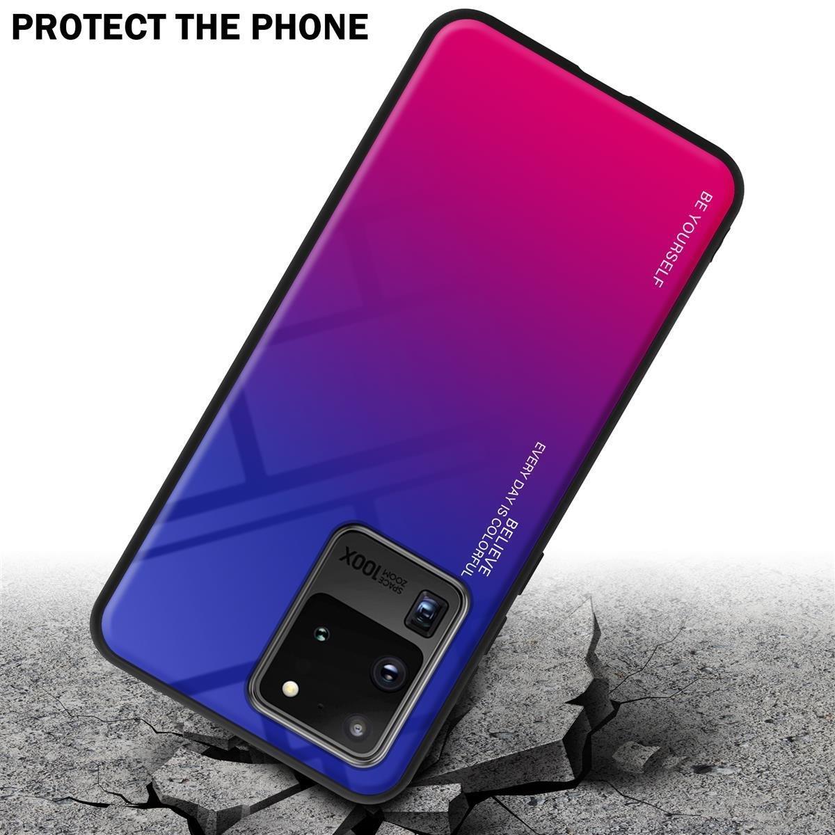 Cadorabo  Housse compatible avec Samsung Galaxy S20 ULTRA - Coque de protection bicolore en silicone TPU et dos en verre trempé 