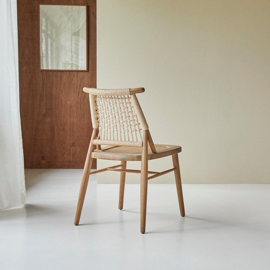 Tikamoon Lot de 2 Chaises en acacia massif et tissage Arturo  