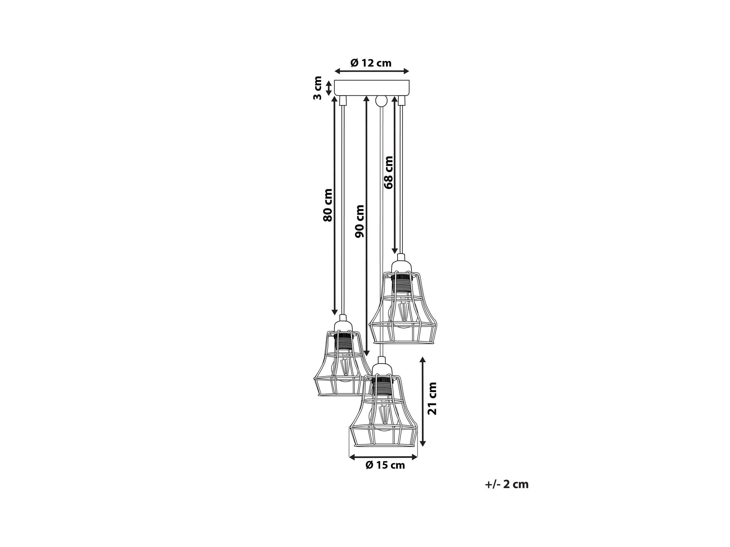 Beliani Lampe suspension en Métal Moderne PECWAN  