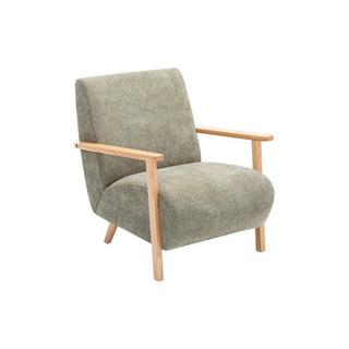 Vente-unique Fauteuil en tissu vert et bois JULOMO  