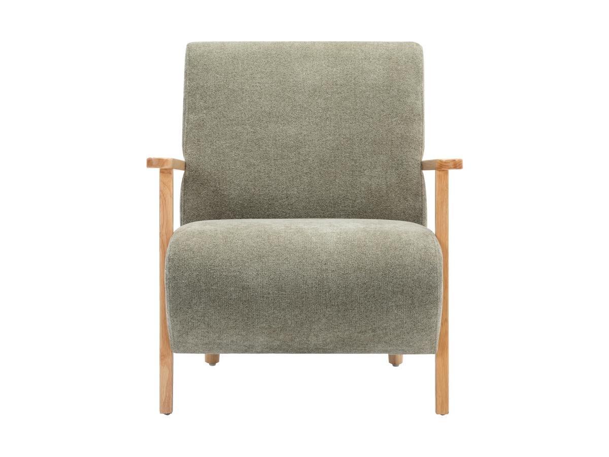 Vente-unique Fauteuil en tissu vert et bois JULOMO  