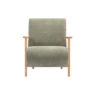 Vente-unique Fauteuil en tissu vert et bois JULOMO  