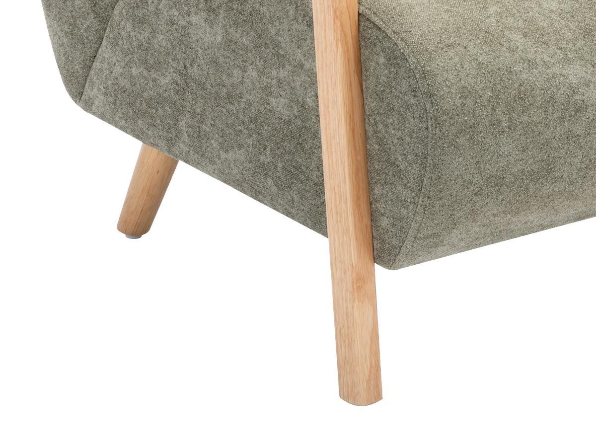 Vente-unique Fauteuil en tissu vert et bois JULOMO  