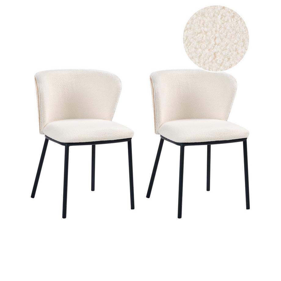 Set di 2 sedie da pranzo en Bouclé Scandinavo HOSKIN