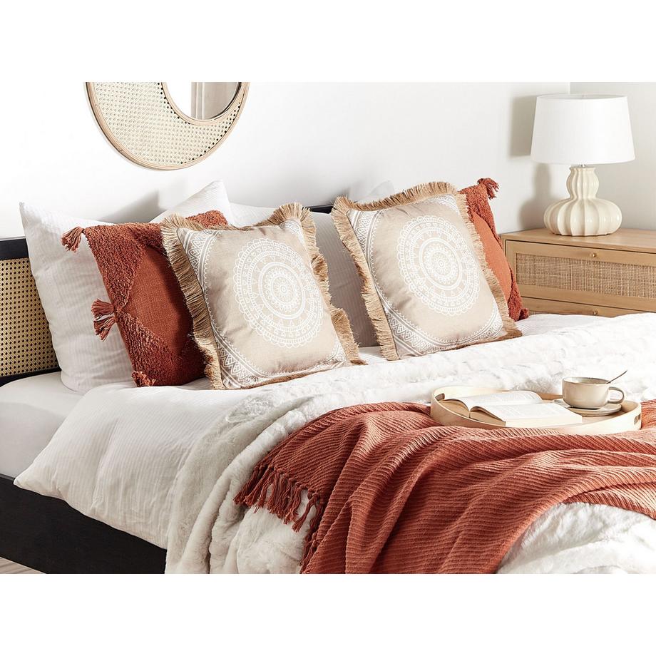 Beliani Dekokissen 2er Set aus Polyester Boho AGRIMONY  