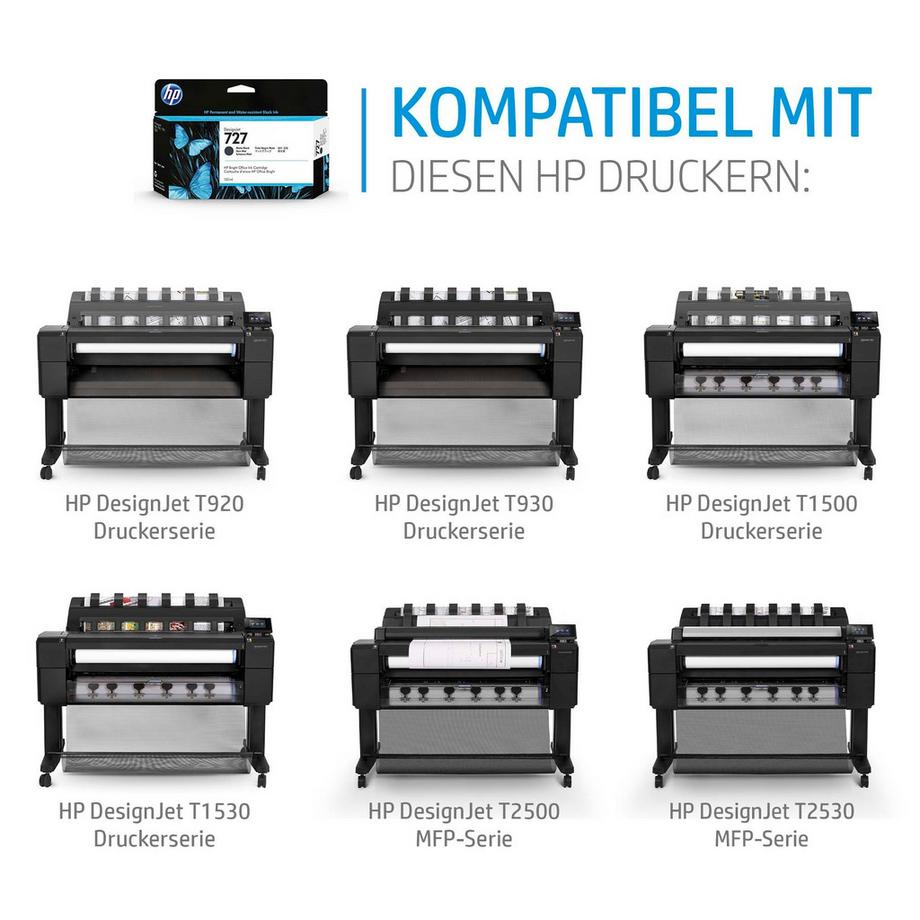 Hewlett-Packard  HP Tintenpatrone 727 matte black C1Q12A DesignJet T920/T1500 300ml 