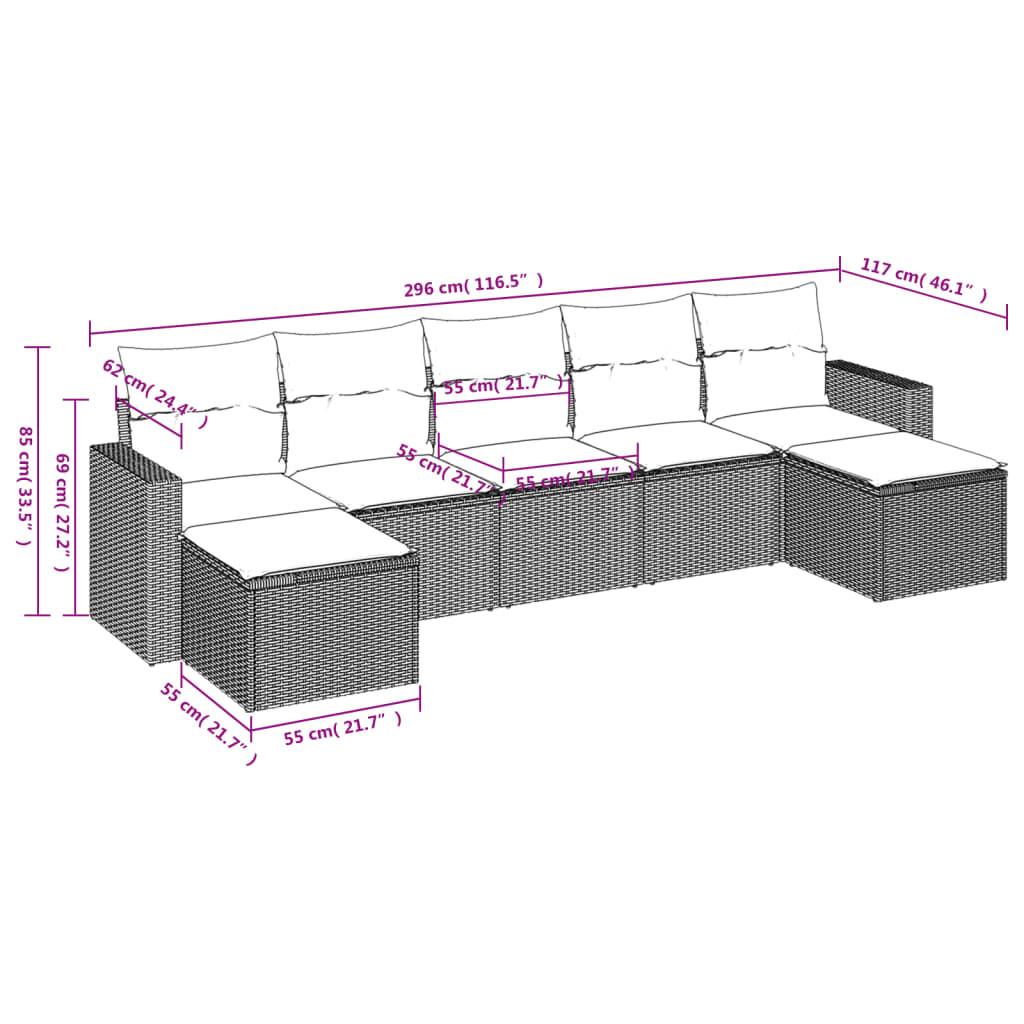 VidaXL Ensemble de canapés de jardin rotin synthétique  