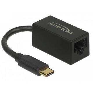DeLock  Adaptateur SuperSpeed USB (USB 3.2 Gen 1) avec USB Type-C™ mâle > Gigabit LAN 10/100/1000 Mbps compact noir 