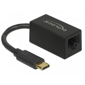 Adapter SuperSpeed USB (USB 3.2 Gen 1) mit USB Type-C™ Stecker > Gigabit LAN 10/100/1000 Mbps kompakt schwarz