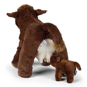 Mamanimals Set de peluches Maman vache et bébés, marron foncé