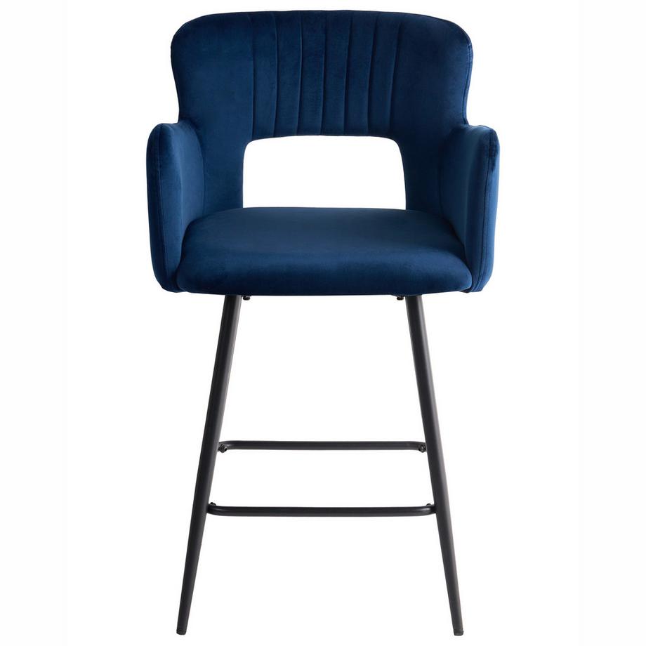 Beliani Set di 2 sedie alte en Velluto  SANILAC  