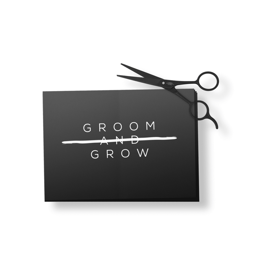 Groom and Grow  Raccoglitore di peli della barba con forbici da barba 
