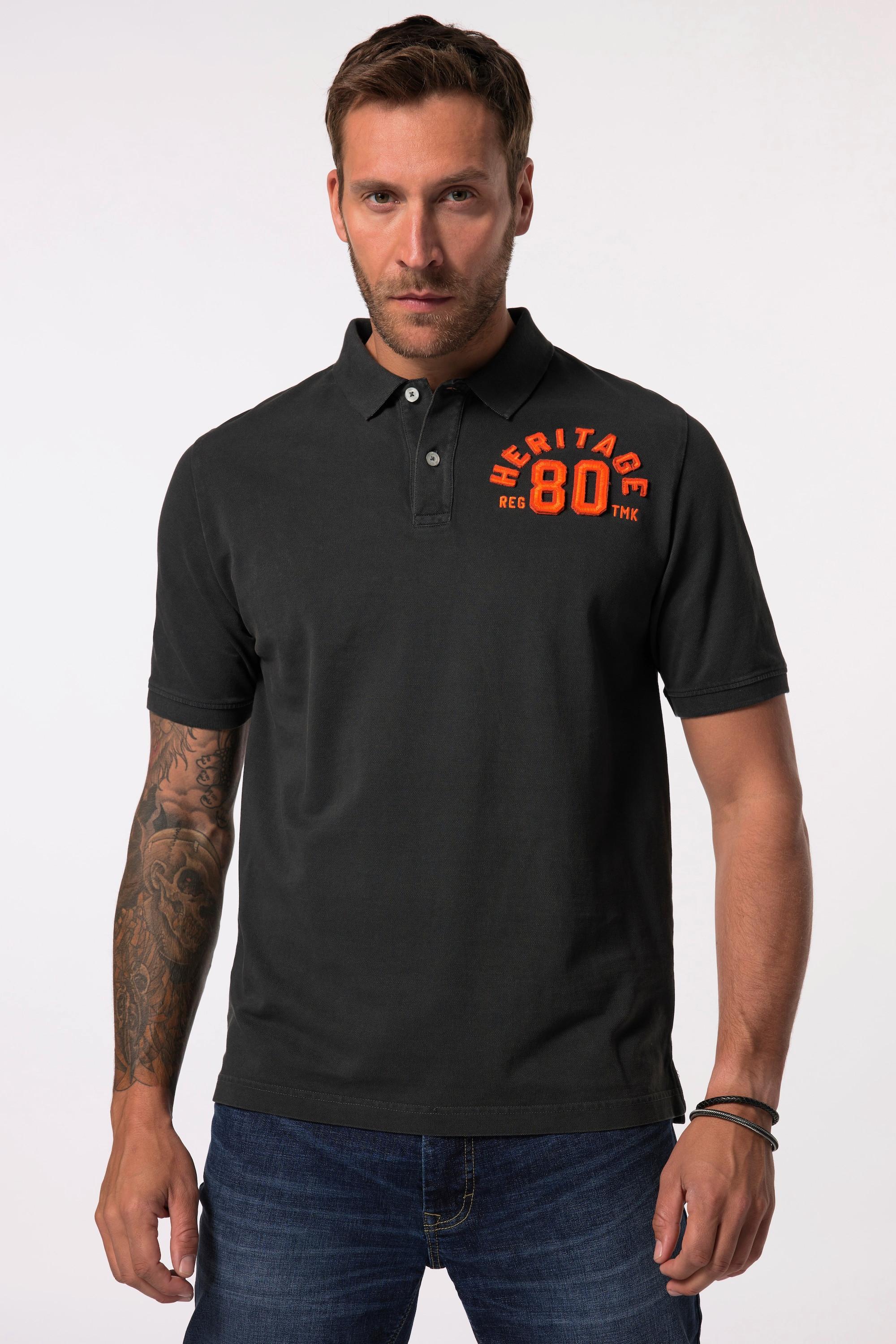 JP1880 Piqué Halbarm Poloshirt Florales Muster Vintage Look  