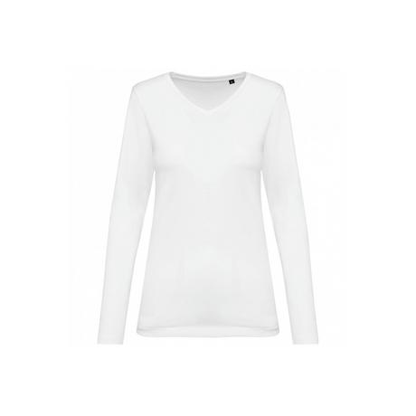 Kariban Supima T-Shirt Manica Lunga Scollo a V  