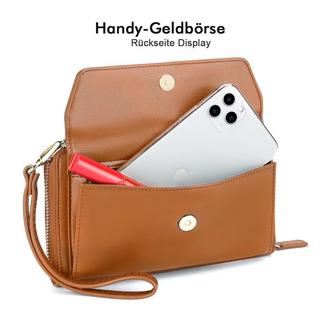 Only-bags.store Portafoglio Piccolo Scomparti Carte Credito Tasca Telefono Cerniera Due Cinghie  