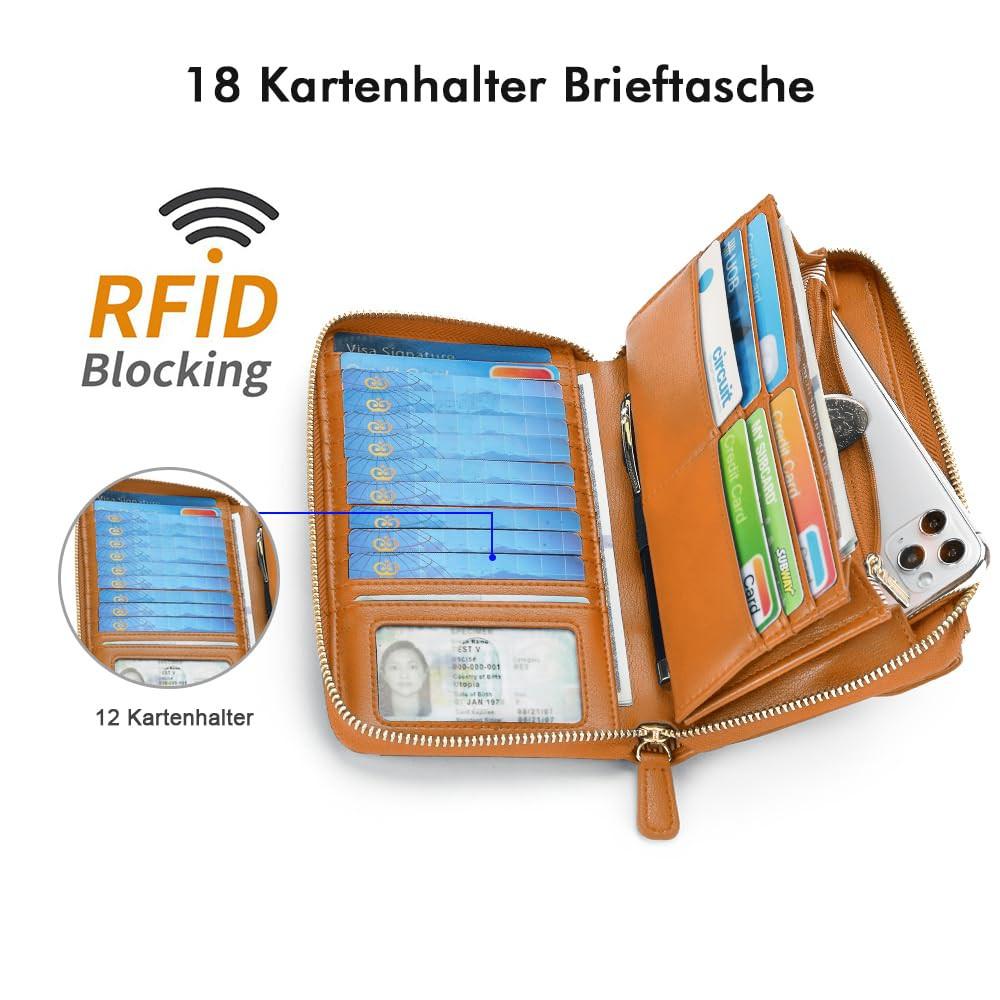 Only-bags.store Portafoglio Piccolo Scomparti Carte Credito Tasca Telefono Cerniera Due Cinghie  