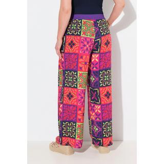 Ulla Popken Pantaloni Palazzo Fantasia Piastrelle Gamba Larga Cintura Elastica  