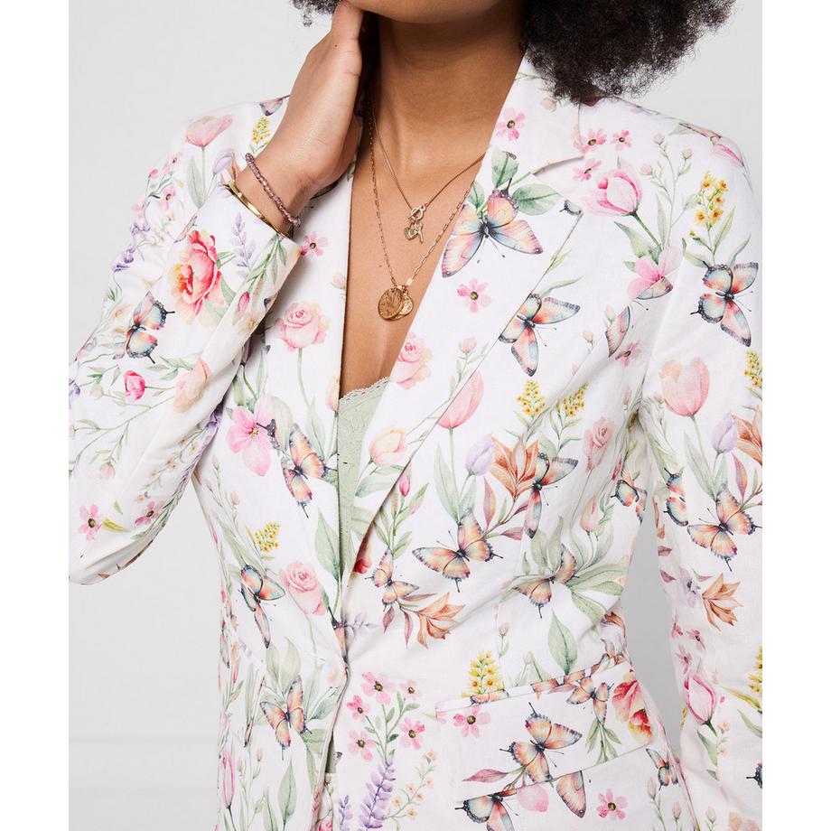 Joe Browns Veste Mélange Lin Imprimé Papillon Floral  