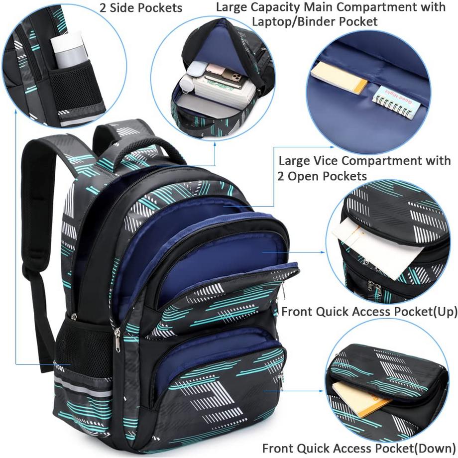 Only-bags.store Set Zaino Scuola per Adolescenti Viaggio Escursionismo Campeggio  
