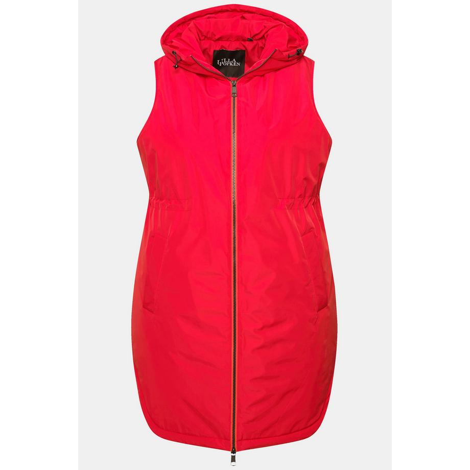 Ulla Popken Wasserabweisende Kapuzenweste mit 2-Wege-Zipper  