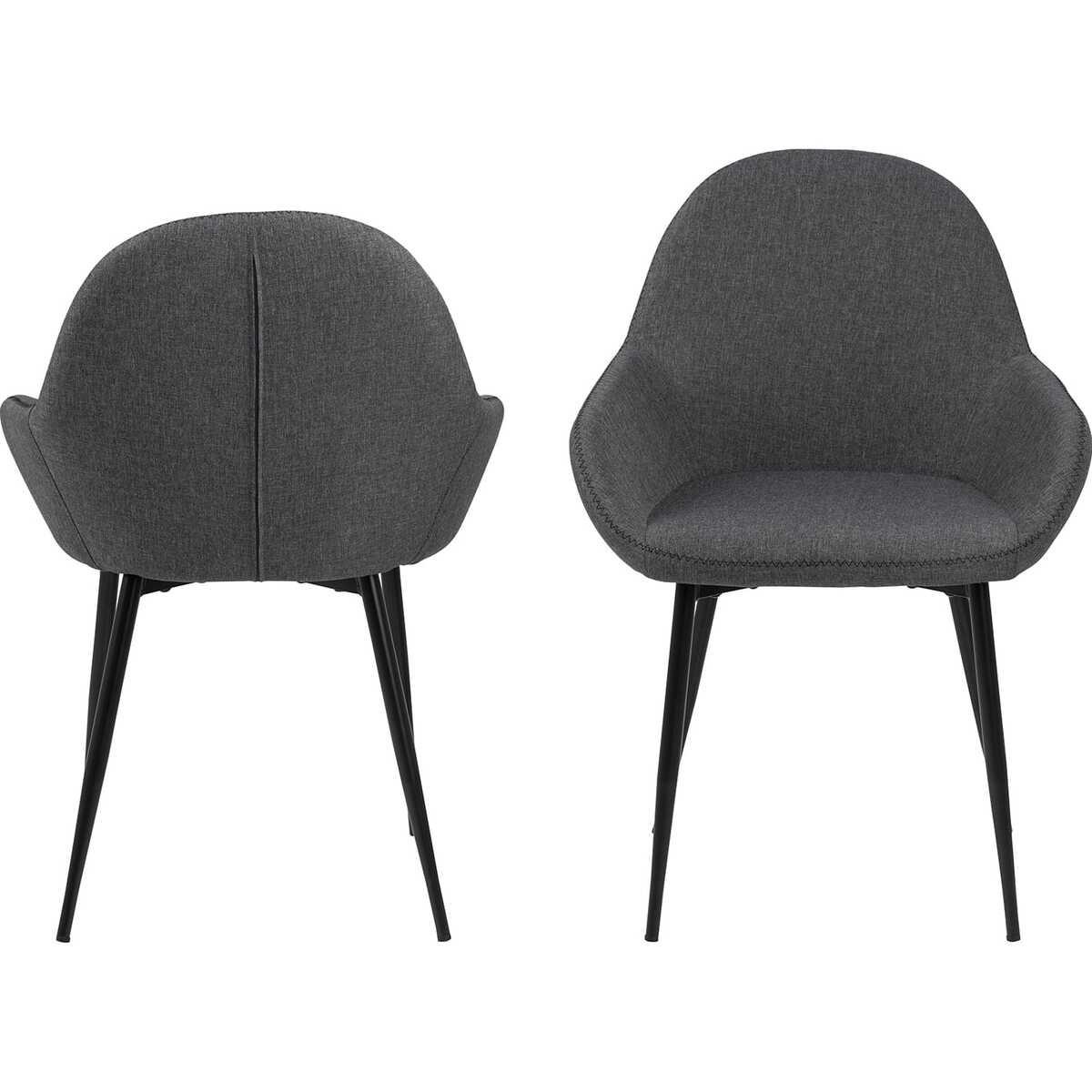 mutoni Chaise avec accoudoirs Riga gris noir  