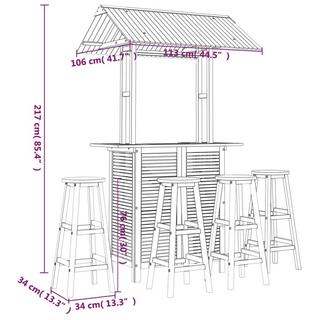 VidaXL Ensemble de bar de jardin bois d'acacia  