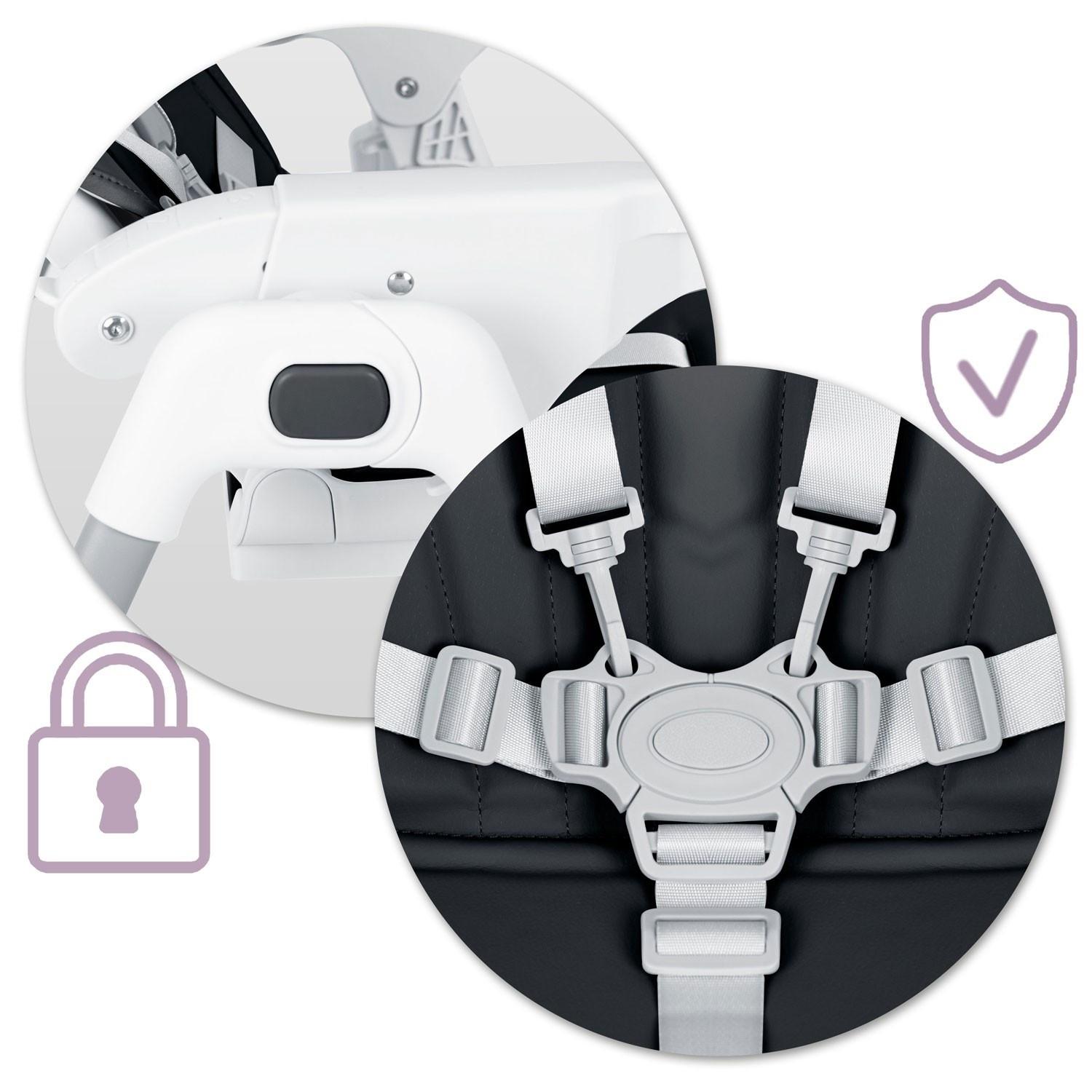 B2X  Ricokids Tulo Schwarzer Esszimmerstuhl für Kinder 