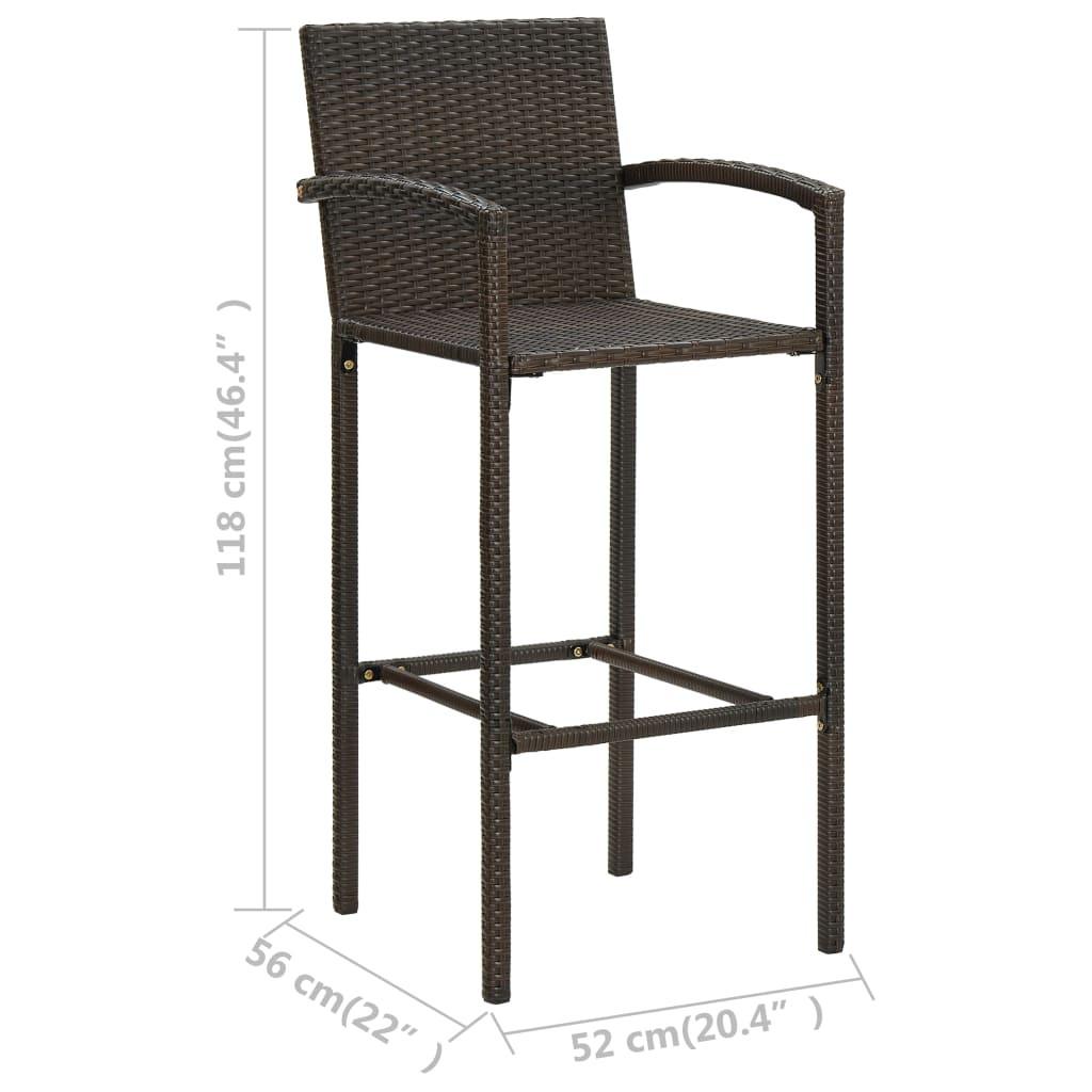 VidaXL Tabouret de bar rotin synthétique  