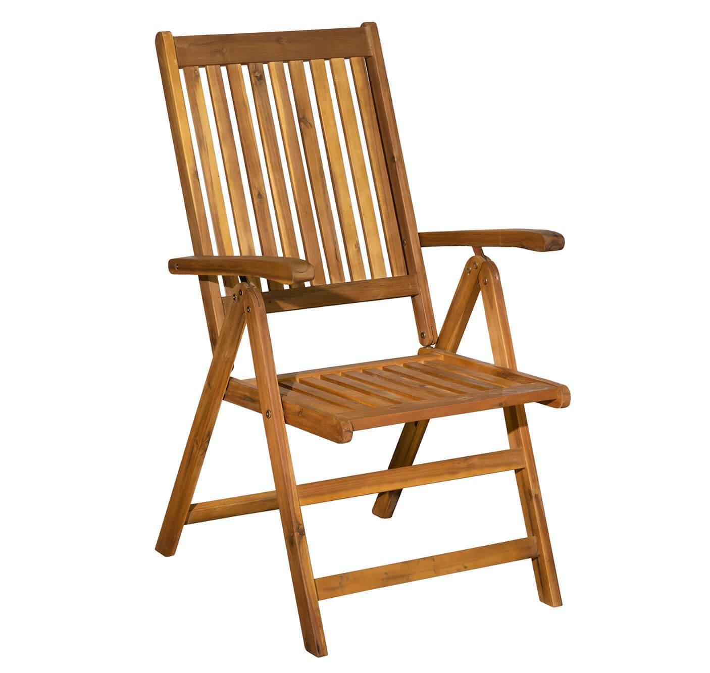 mutoni Fauteuil de jardin en acacia naturel (série de 2)  