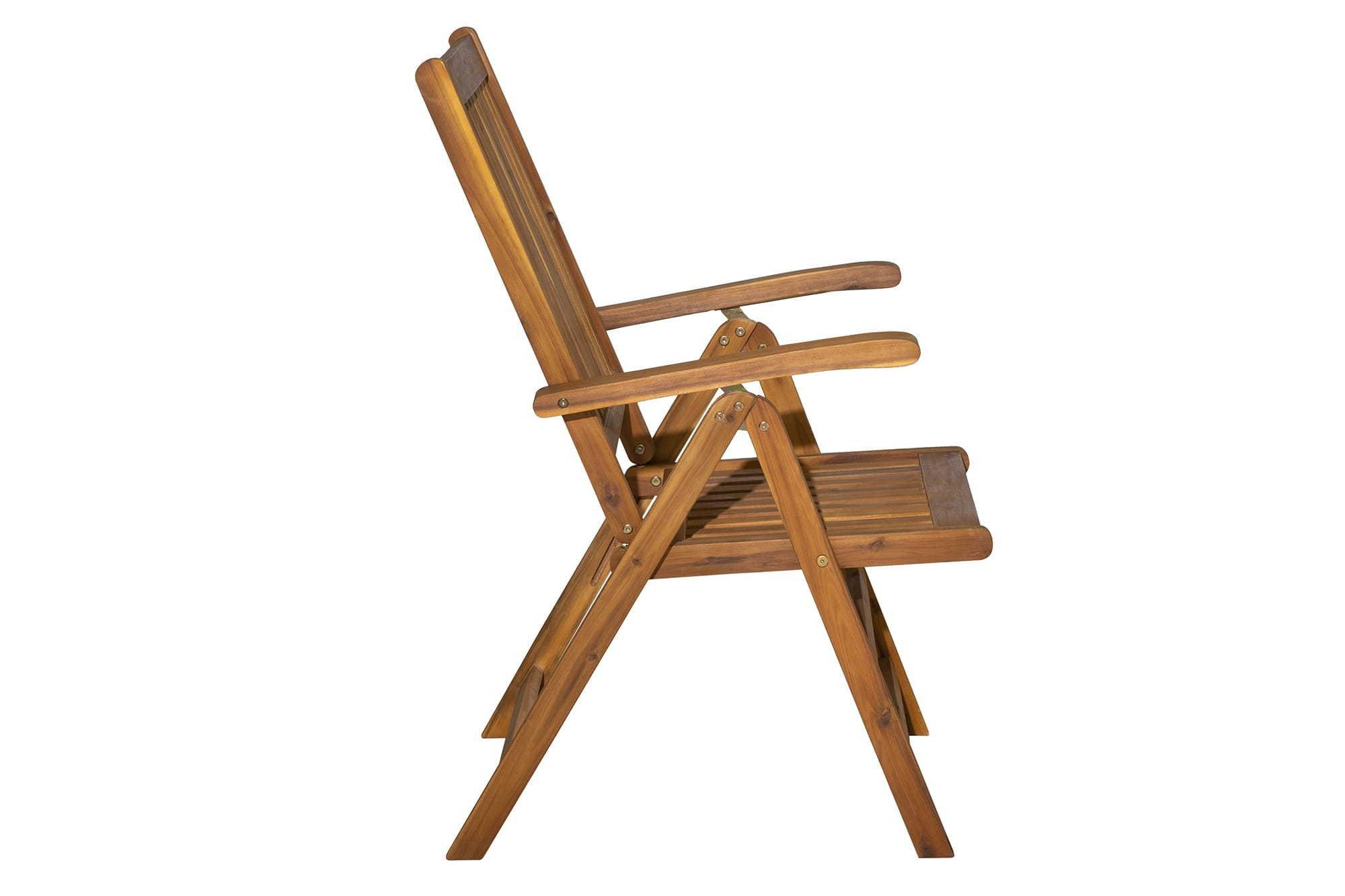 mutoni Fauteuil de jardin en acacia naturel (série de 2)  