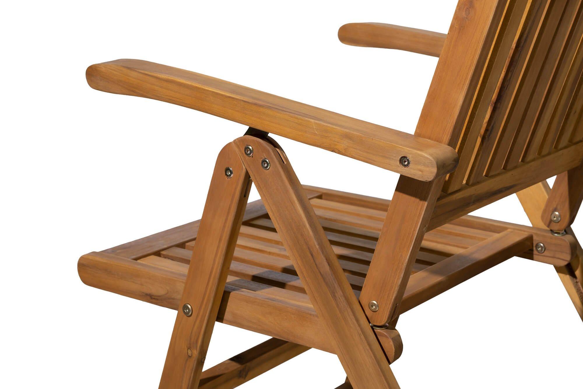 mutoni Fauteuil de jardin en acacia naturel (série de 2)  