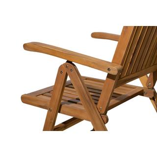 mutoni Fauteuil de jardin en acacia naturel (série de 2)  