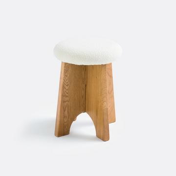 Polsterhocker Fuss aus massiver Eiche