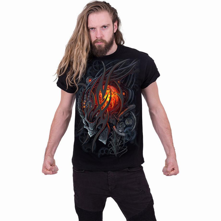 Spiral  T-ShirtMotiftyle Imprimé Au Dos Steampunk Skull 