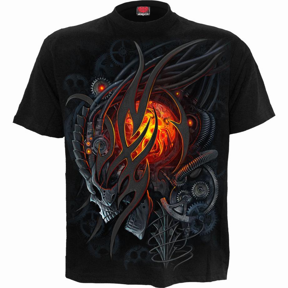 T-ShirtMotiftyle Imprimé Au Dos Steampunk Skull