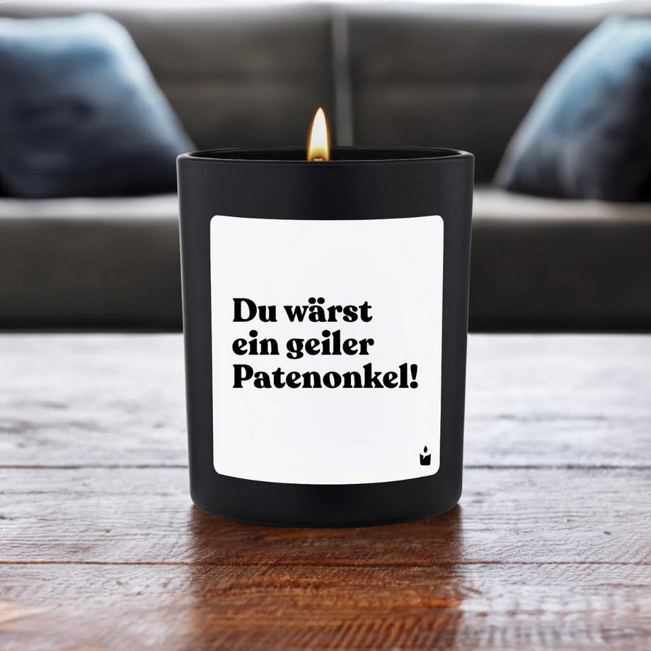 CandleHand Bougie parfumée noire Flowery Du wärst ein geiler Patenonkel!  
