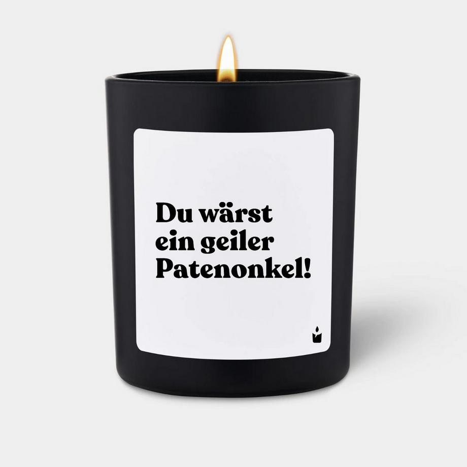 CandleHand Bougie parfumée noire Flowery Du wärst ein geiler Patenonkel!  
