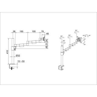 Multibrackets  Tischhalterung Officeline Single II bis 8 kg ? Schwarz 