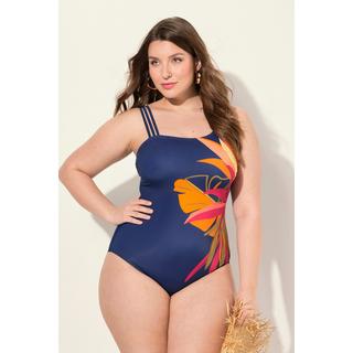 Ulla Popken Costume da bagno stampa foglie coppe morbide spalline triple  