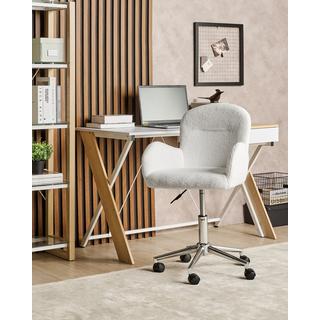 Beliani Chaise de bureau en Bouclé Rétro PRIDDY  