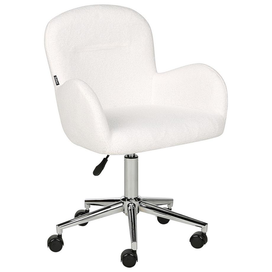 Beliani Chaise de bureau en Bouclé Rétro PRIDDY  