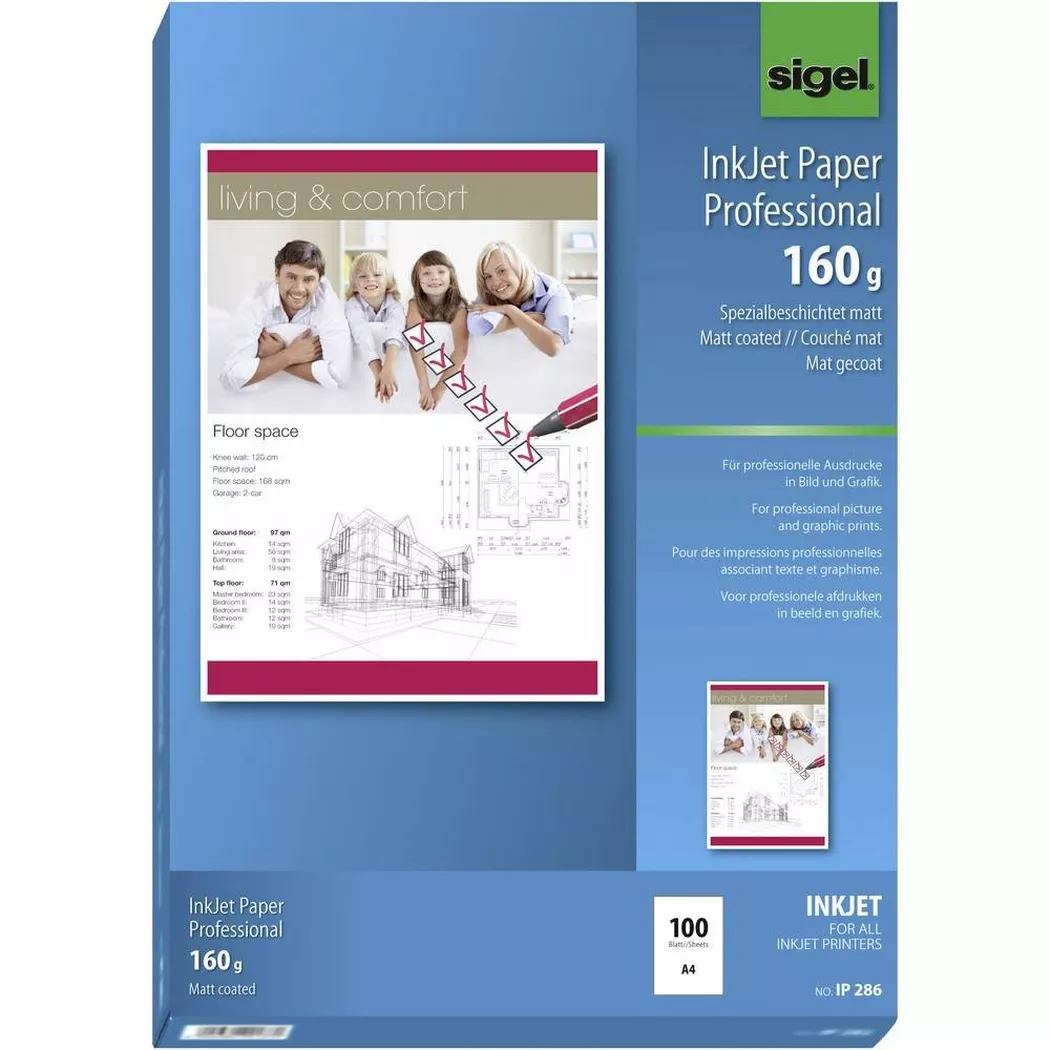 SIGEL Fotopapier Inkjet DIN A4 matt 160 g/m²