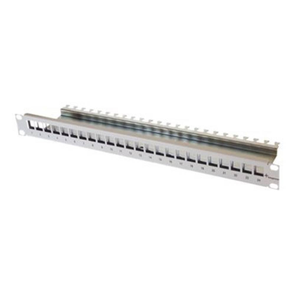 Telegärtner  24 Porte Patchpanel di rete 483 mm (19) CAT 6A 1 U Grigio (RAL 7035) senza con 