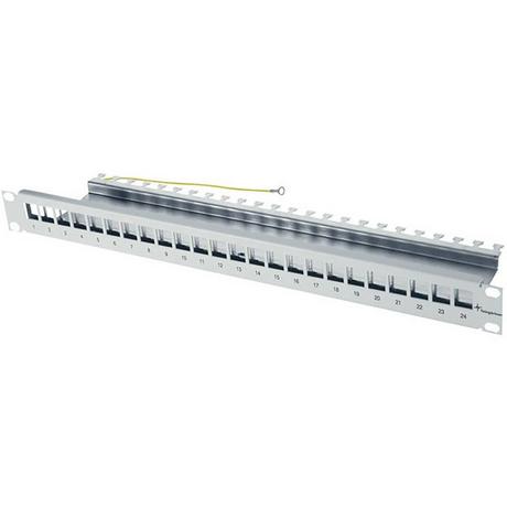 Telegärtner  24 Porte Patchpanel di rete 483 mm (19) CAT 6A 1 U Grigio (RAL 7035) senza con 