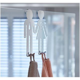 diaqua Türgarderobe Mann + Frau verchromt  