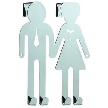 Türgarderobe Mann + Frau verchromt