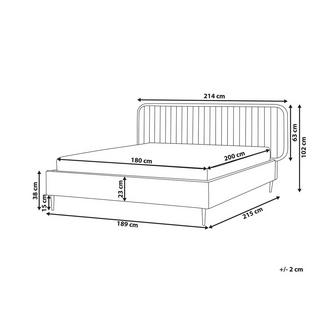 Beliani Lit avec sommier en Velours Moderne BRIN  