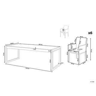 Beliani Essgruppe für 6 Personen aus Aluminium Modern BACOLI  